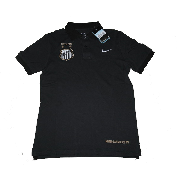2013 Santos Black Polo T-Shirt - Click Image to Close